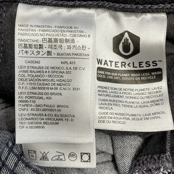 Levi’s 724 High Rise Straight Black Wash Denim Jeans Distressed Knees 26 - Picture 12 of 15